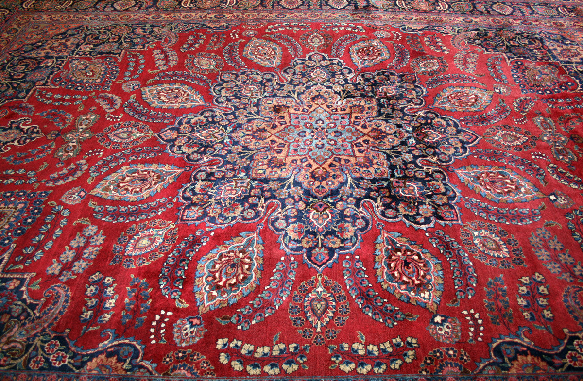 Semi-Antique Persian Mashad Rug