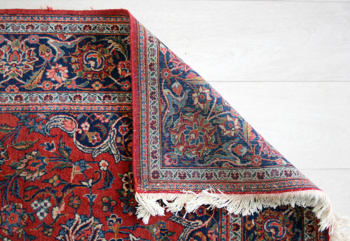 Semi-Antique Persian Kashan Rug
