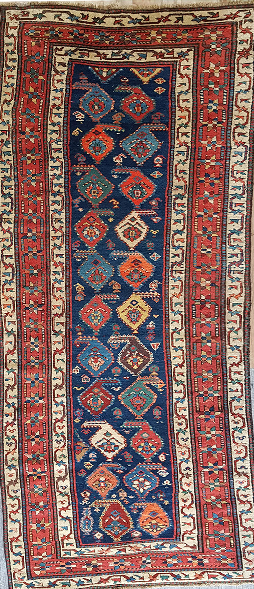 Antique Caucasian Karabagh Runner Rug