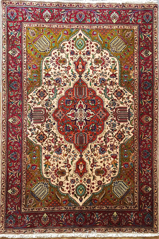 Semi-Antique Persian Tabriz Rug