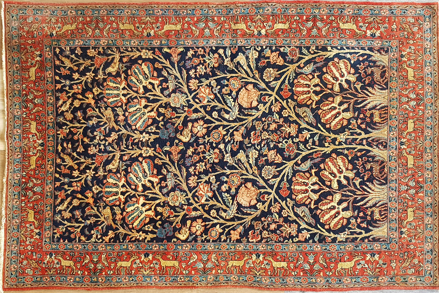 Semi-Antique Persian Shahreza Rug