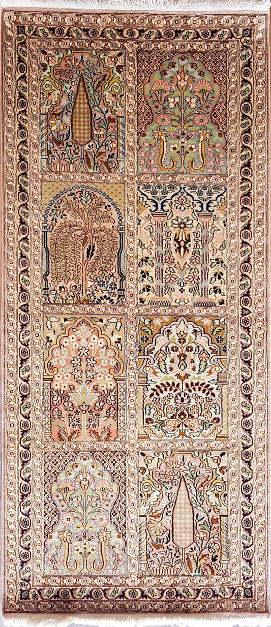Indian Kashmir Silk Rug