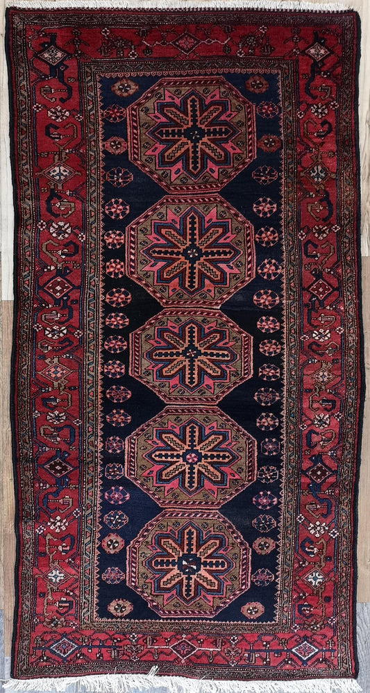 Semi-Antique Persian Hamedan Rug