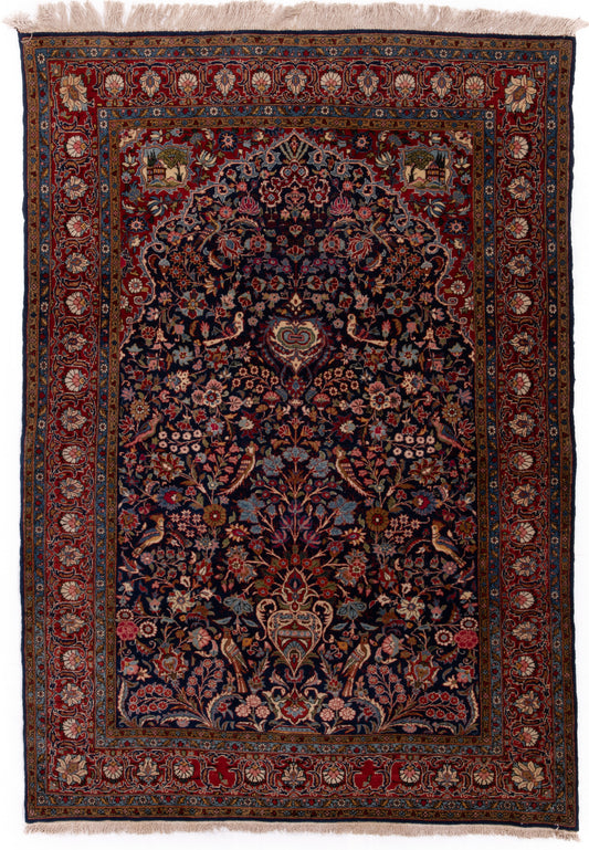 Semi-Antique Persian Kashan Rug