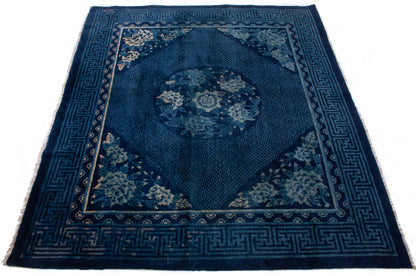 Antique Chinese 130 Line Rug