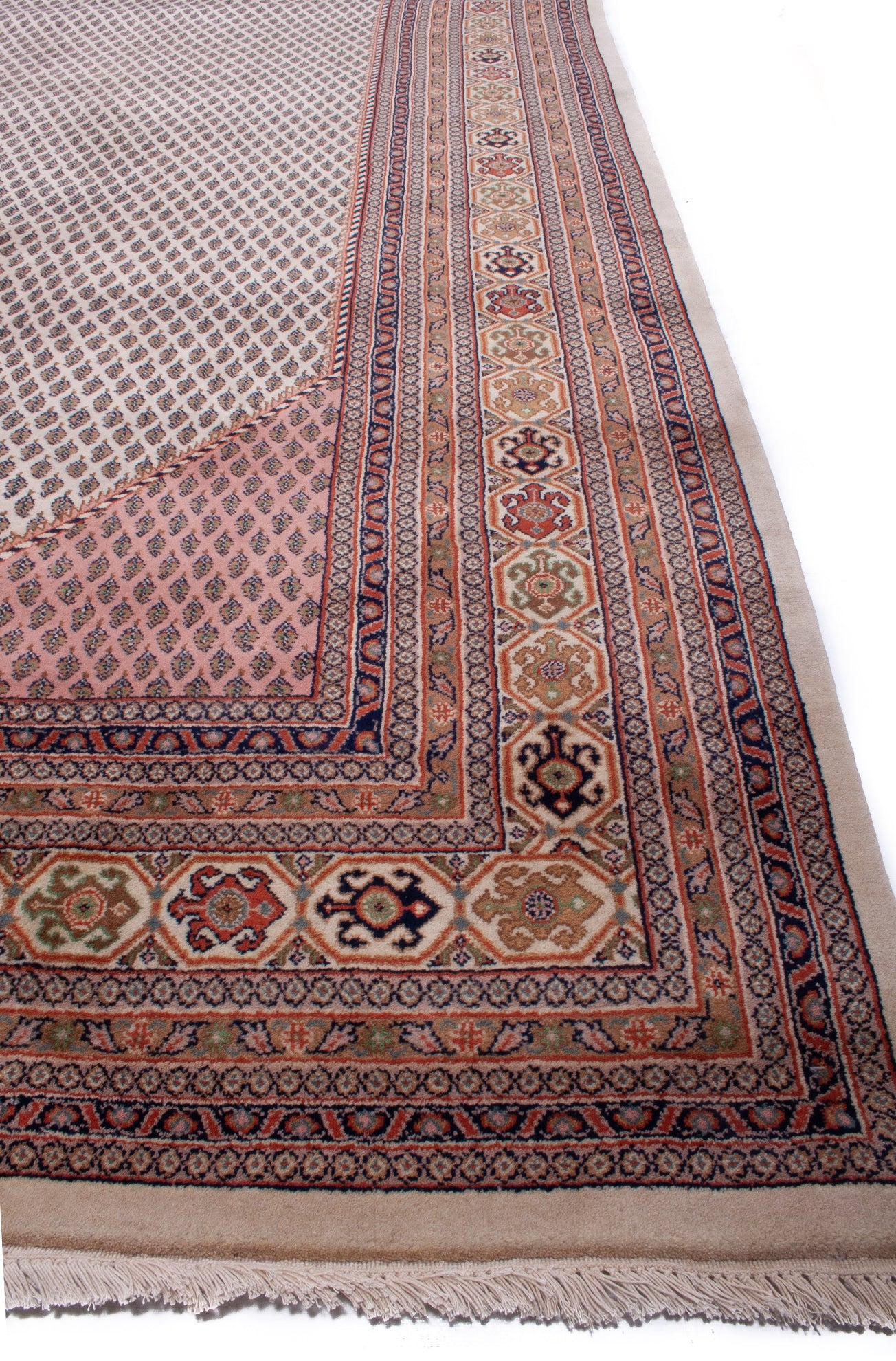 Hand-Knotted Indian Boteh Rug - Ref: 3093 - 393 x 304cm – Little-Persia