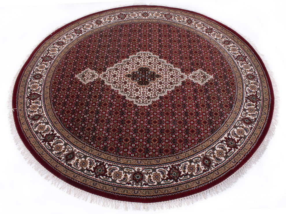 Hand-Knotted Indian Tabriz Round Rug - Ref: 3114 - 182 x 179cm – Little ...