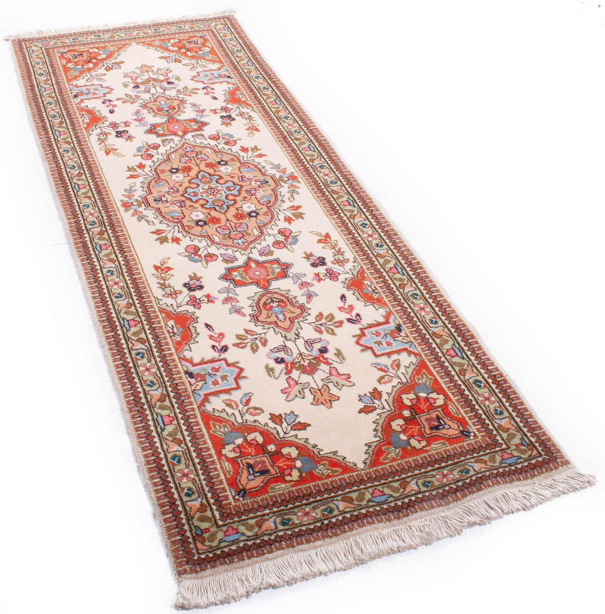 Hand-Knotted Persian Tabriz Runner Rug - Ref: 3148 - 222 x 80cm ...