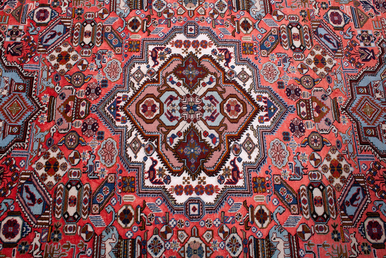 Semi-Antique Persian Ardabil Wool & Silk Rug