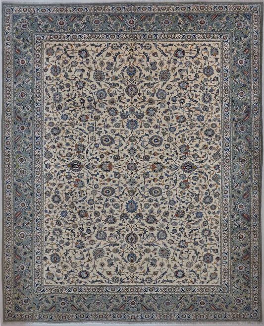 Semi-Antique Persian Kashan Round Rug