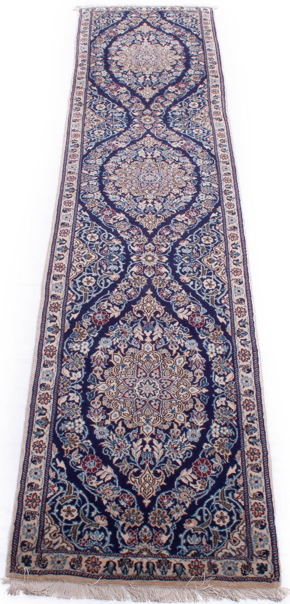 Hand-Knotted Persian Nain Runner Rug - Ref: 3187 - 302 x 58cm – Little ...