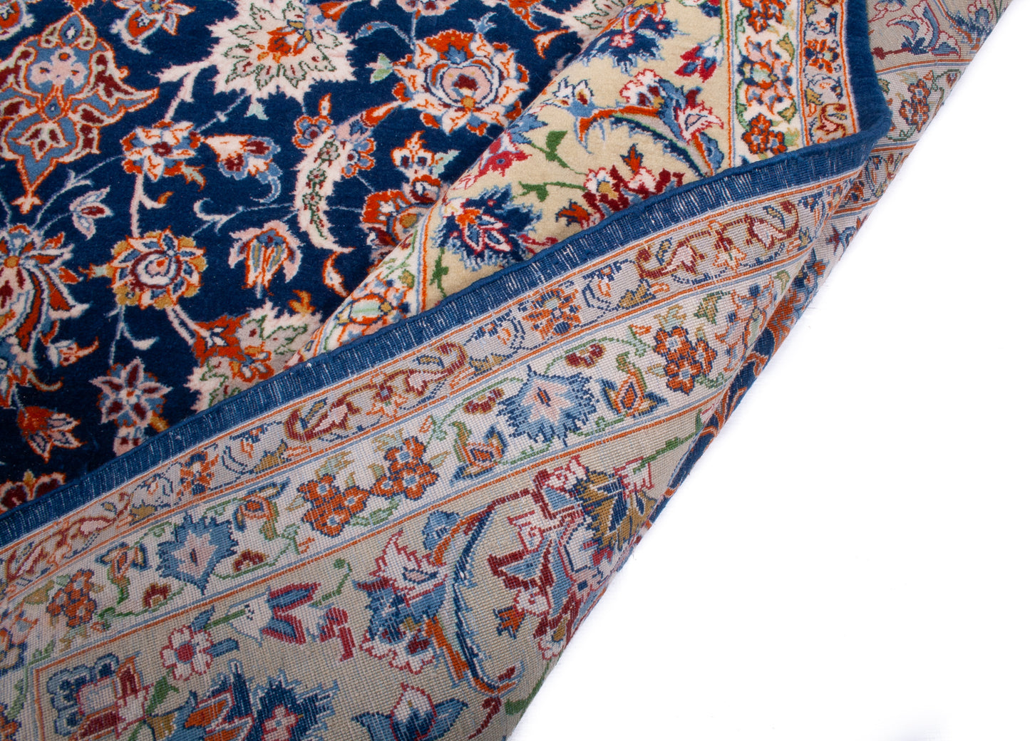 Semi-Antique Persian Isfahan Wool & Silk Rug
