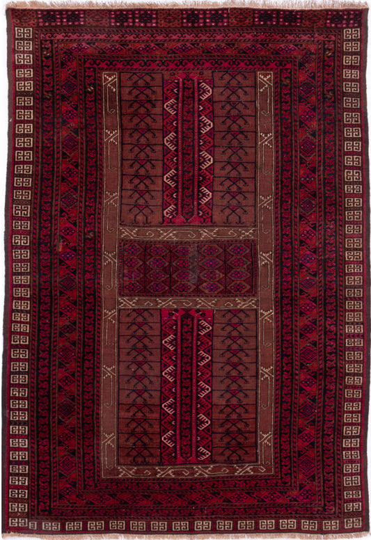 Antique Afghan Kunduz Rug