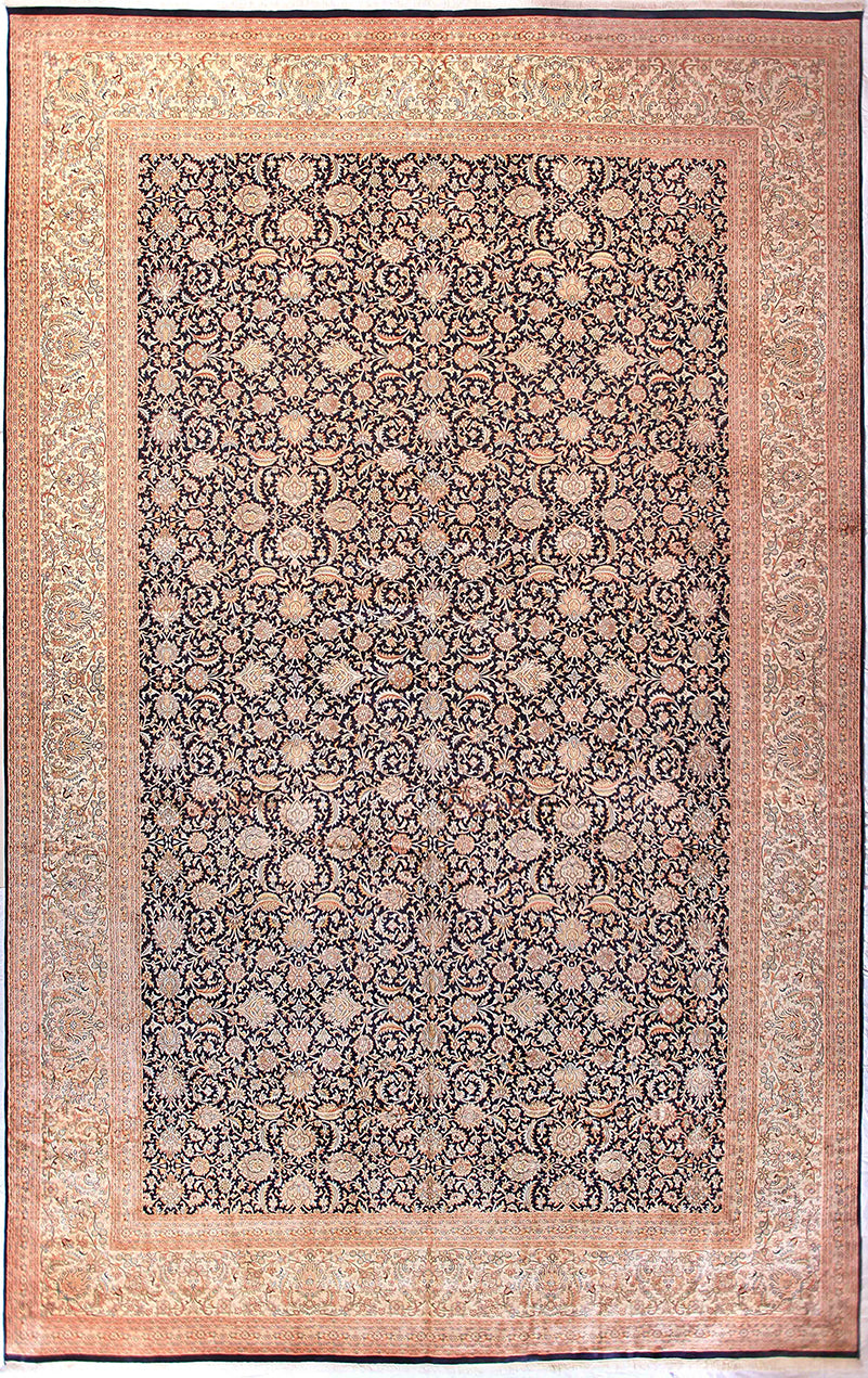 Hand-Knotted Indian Kashmir Silk Rug - Ref: 3261 - 558 x 356cm – Little ...