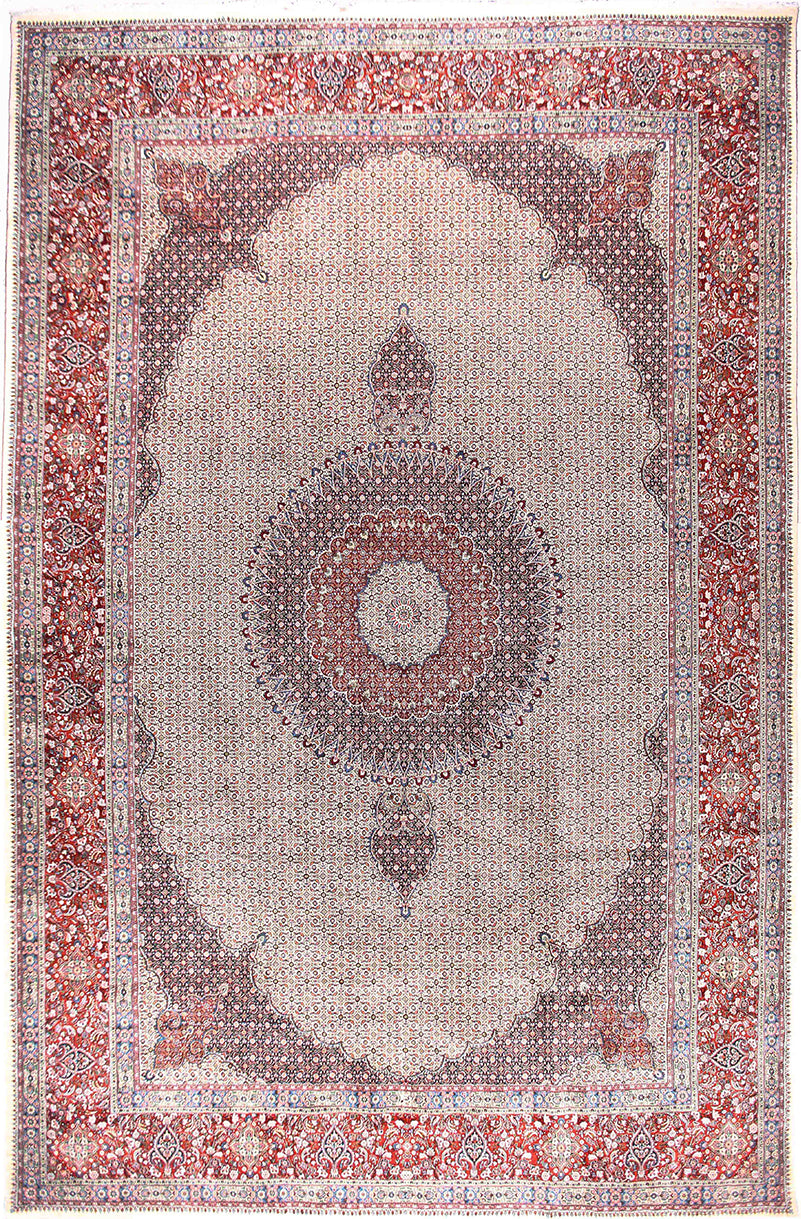 Moud Rug Hand-Knotted Persian Moud Rug - Ref: 3263 - 607 x 394cm – Little-Persia