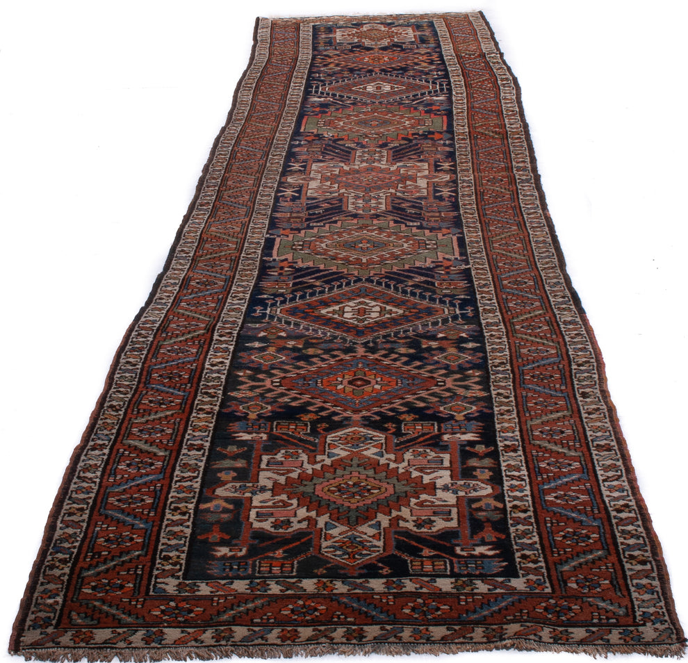 Hand-Knotted Antique Persian Hamadan Runner Rug - Ref: 3288 - 452 x ...