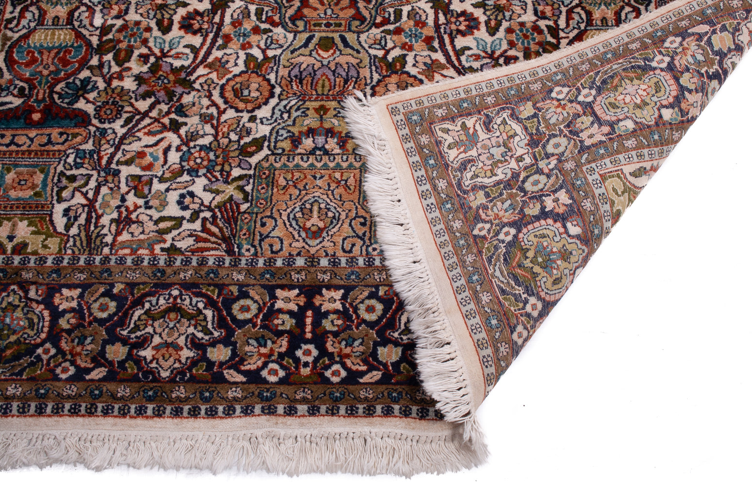 Semi-Antique Indian Kashmir Silk Rug