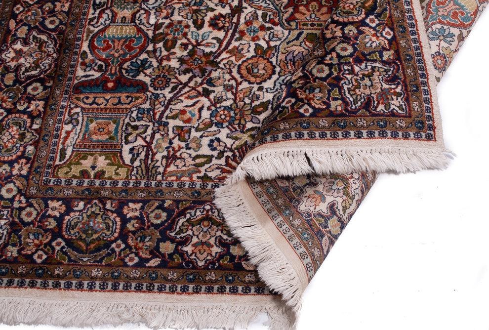 Hand-Knotted Semi-Antique Indian Kashmir Silk Rug - Ref 3297 - 182 x ...