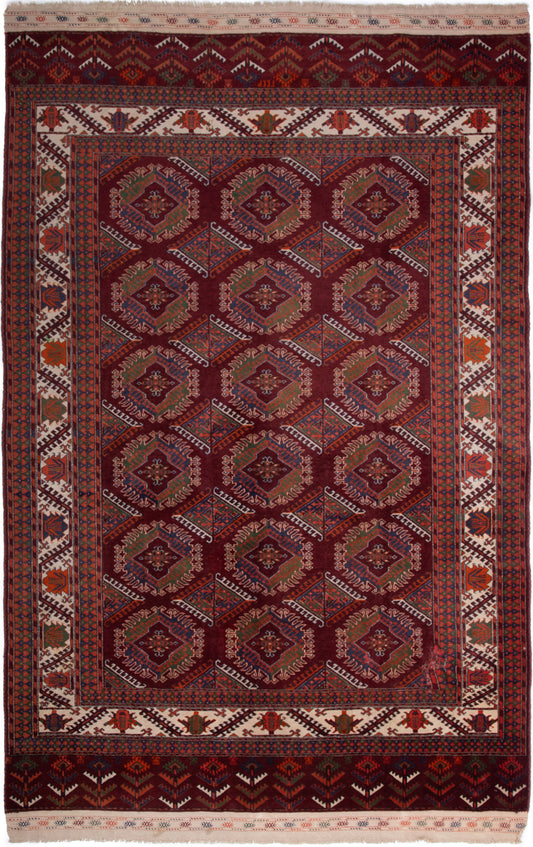 Semi-Antique Afghan Turkmen Rug
