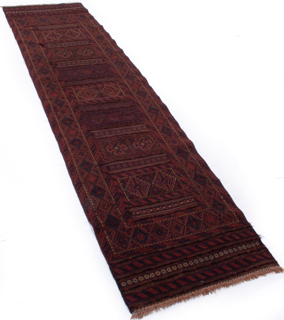 Hand-Knotted Afghan Mushwani Runner Rug - Ref: 3372 - 276 x 67cm ...