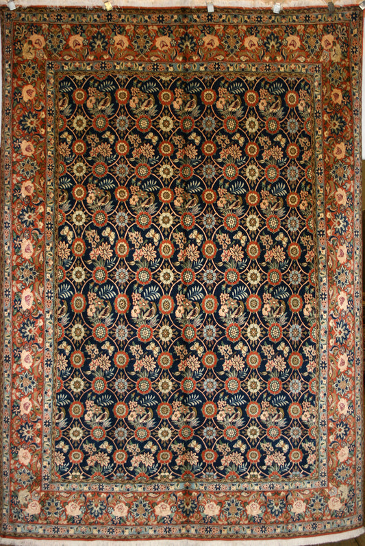 Persian Varamin Wool & Silk Rug