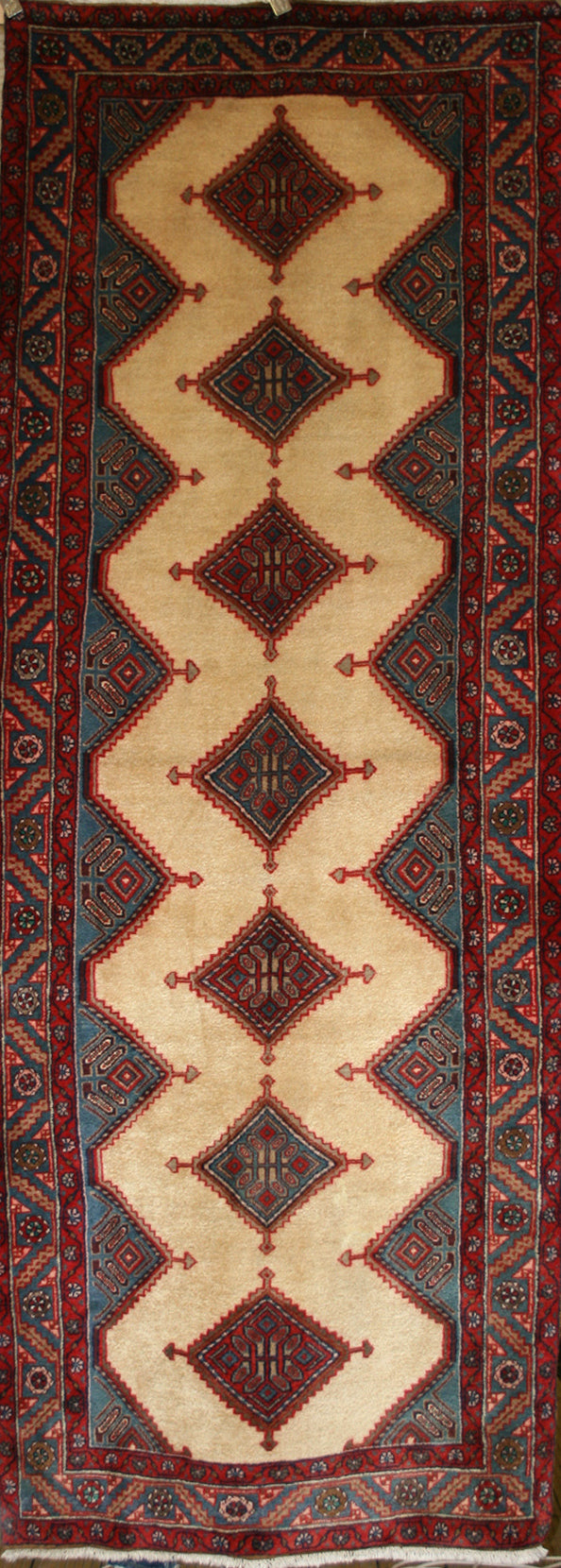Semi-Antique Persian Kordi Runner Rug