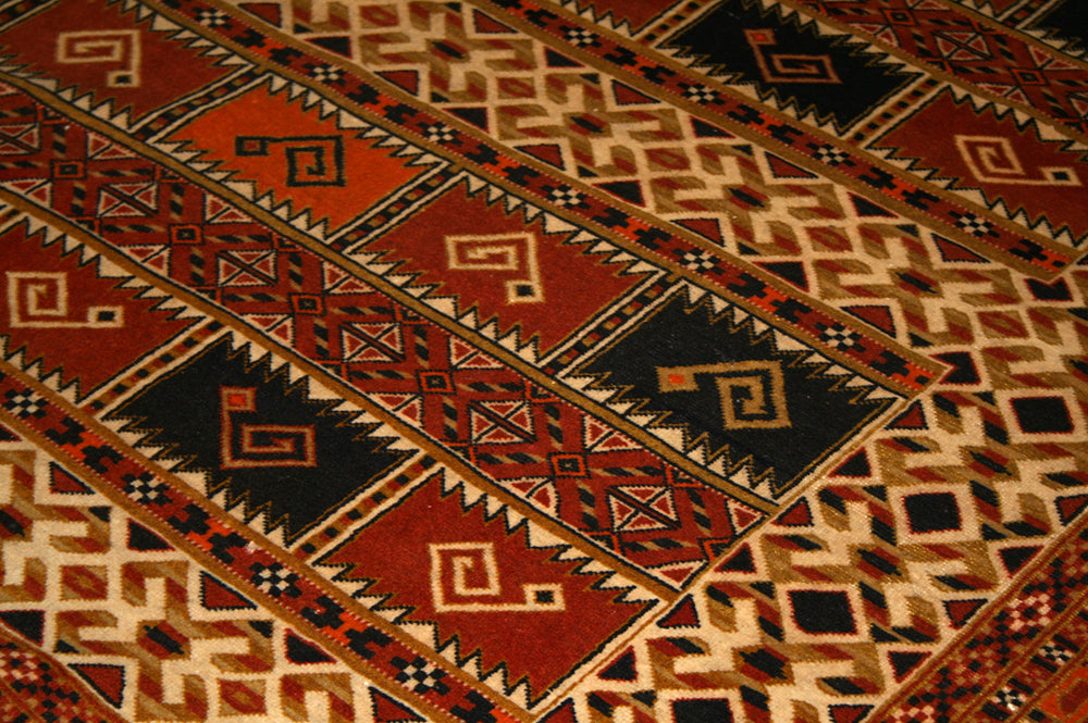 Semi-Antique Afghan Yamout Rug