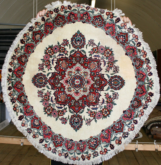 Semi-Antique Persian Kashan Square Rug