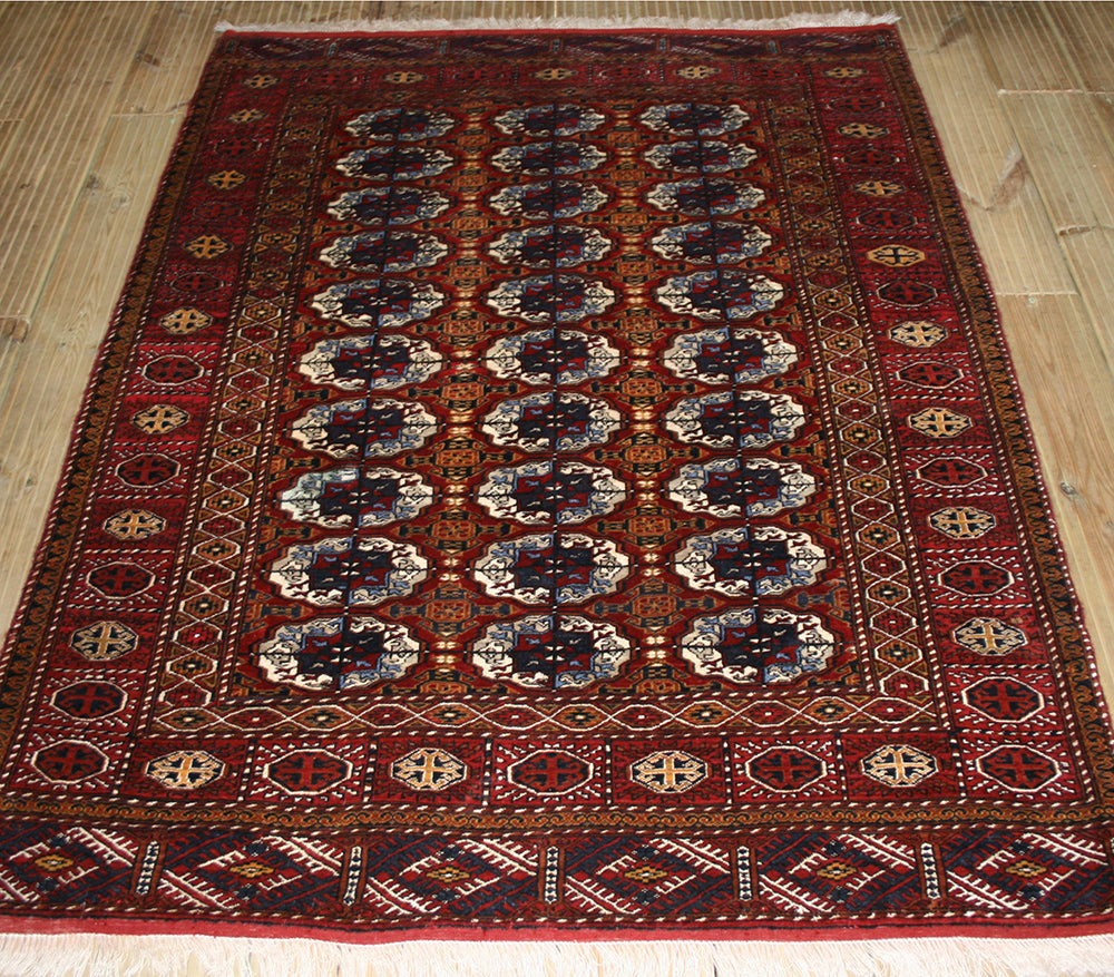 Hand-Knotted Afghan Turkmen Rug - Ref: 933 - 159 x 122cm – Little-Persia