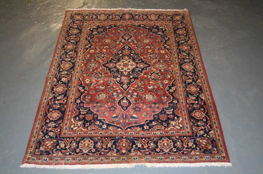 Semi-Antique Persian Kashan Rug